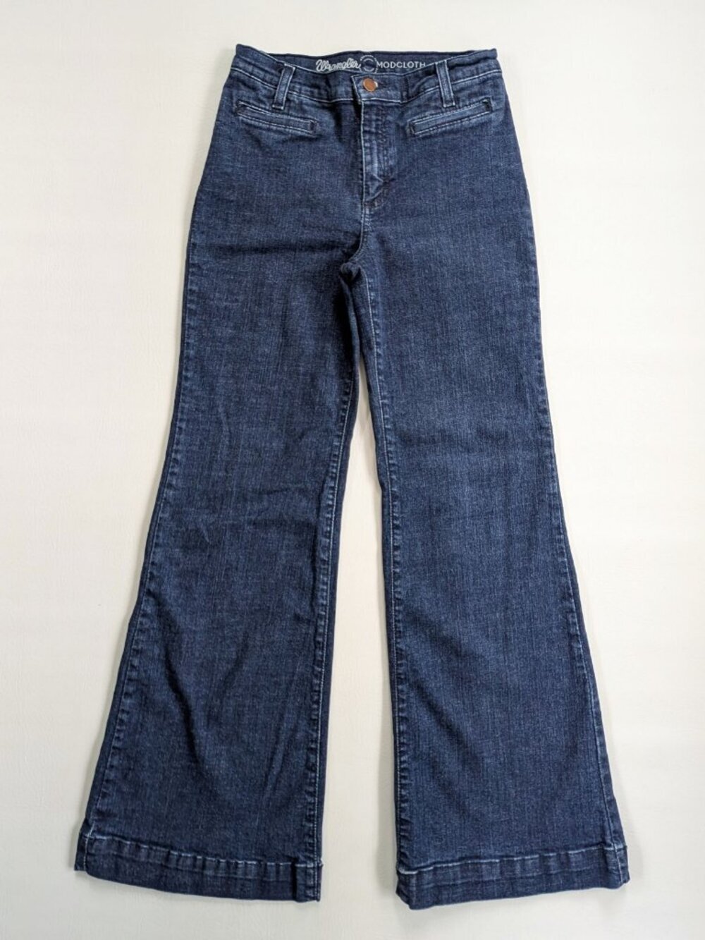 Wrangler x Modcloth Wide Leg Jeans Dark Wash Stretch Size 26